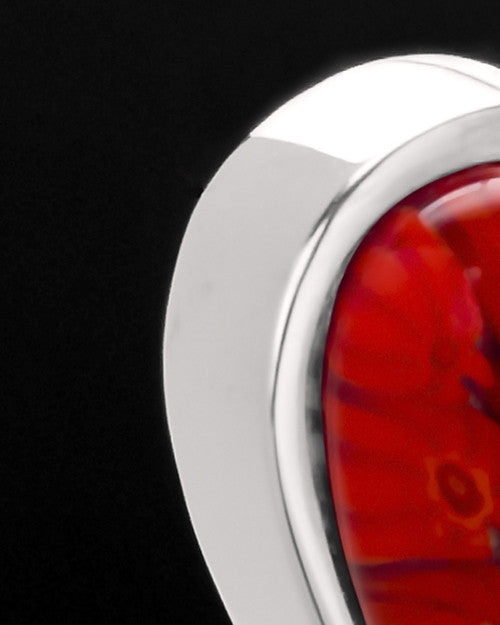 Stainless Steel Eternal Fire Heart Keepsake Jewelry