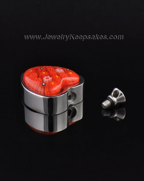 Stainless Steel Eternal Fire Heart Keepsake Jewelry