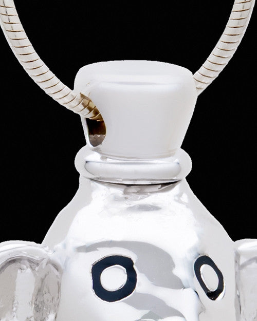 Silver Plated Exuberant Elephant Cremation Urn Pendant