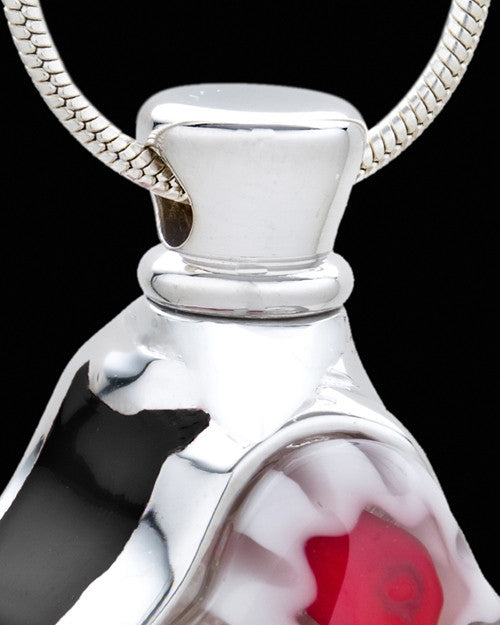 Black Reflective Glass Cross Cremation Urn Pendant