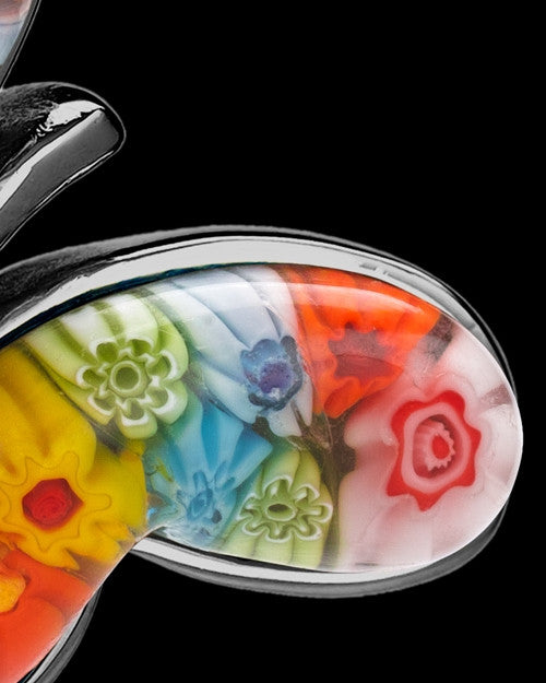 Black Plated Multi Color Butterfly Fly Away Urn Charm