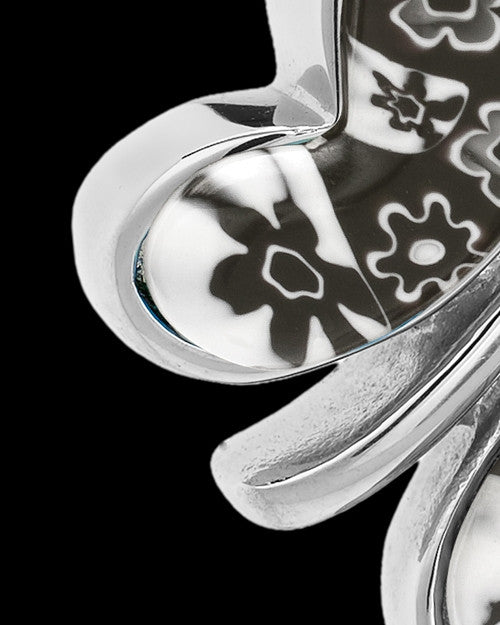 Silver Plated Black White Butterfly Fly Away Remembrance Locket