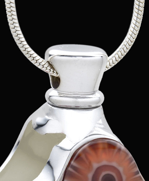 Silver Plated White Thankful Cross Cremation Urn Pendant