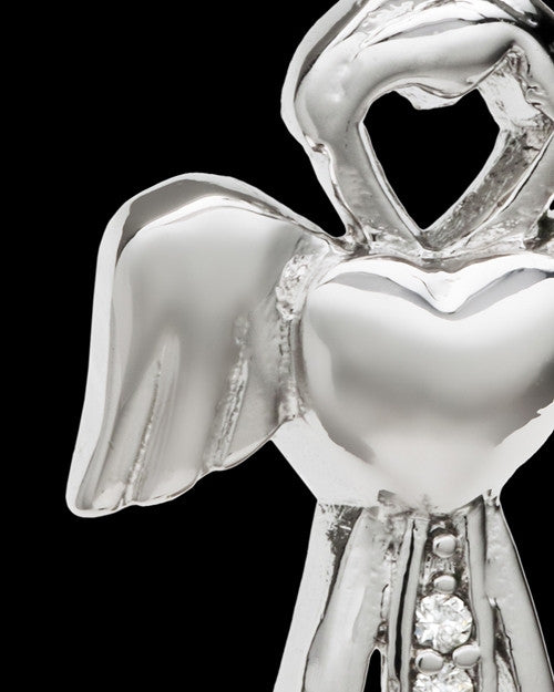 Sterling Silver Heavenly Attendant Cremation Urn Pendant