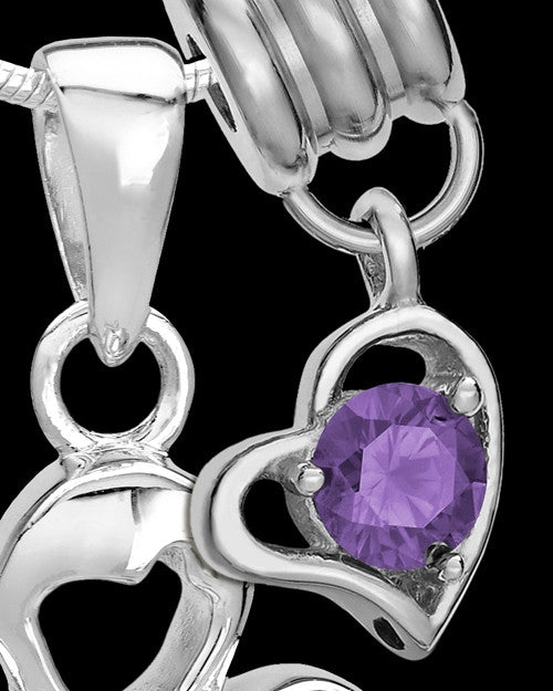 Sterling Silver February Heavenly Attendant Cremation Urn Pendant