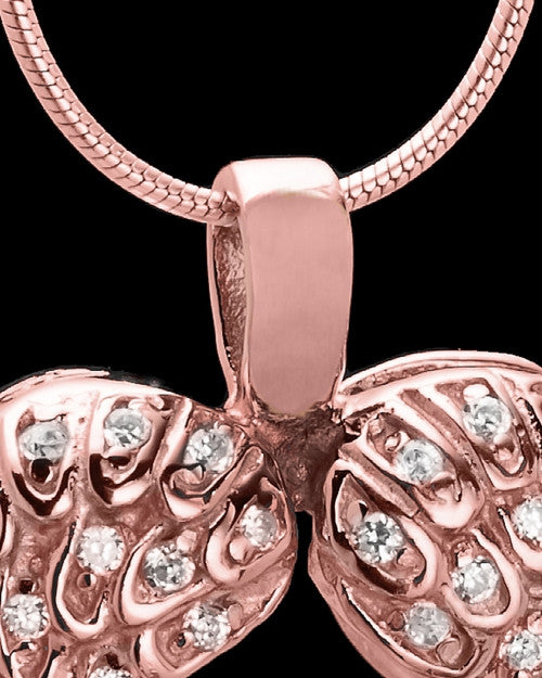 Rose Gold Plated Winged Memories Heart Keepsake Jewelry