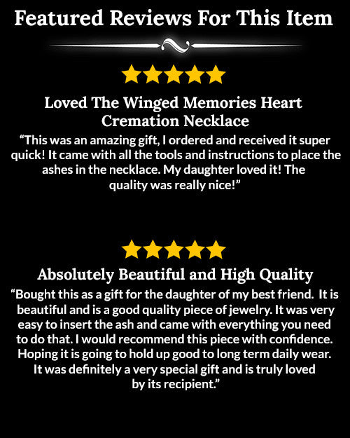Angel Wing Cremation Ash Pendant Heart In Sterling Silver