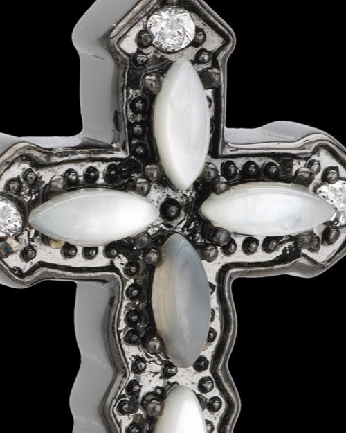 Black Plated Devout Cross Cremation Urn Pendant