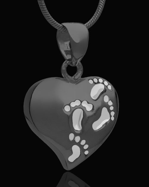 Black Plated Journey to My Heart Cremation Urn Pendant
