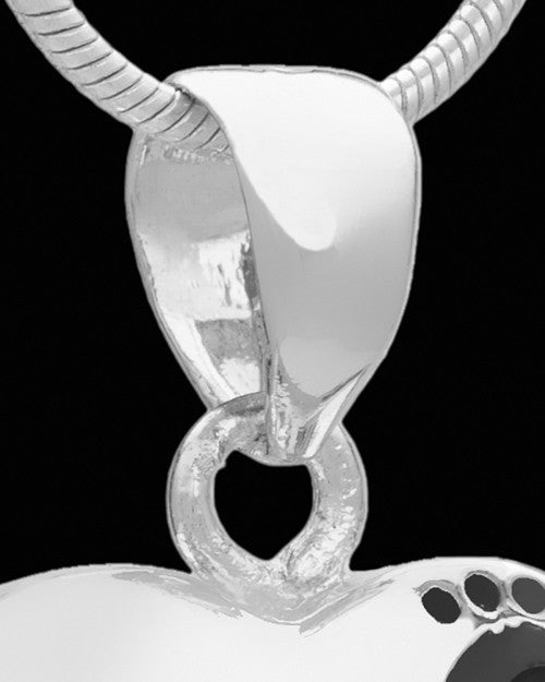 Small Sterling Silver Journey to My Heart Cremation Urn Pendant