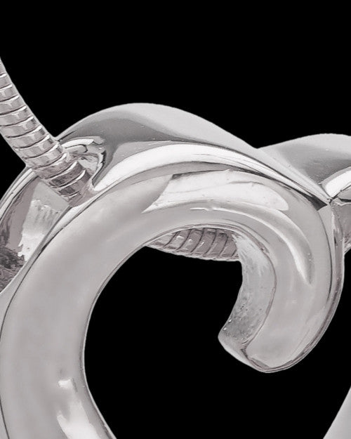 Sterling Silver Ribboned Heart Cremation Urn Pendant