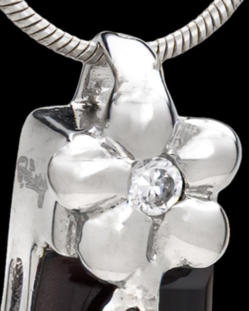 Silver Plated Blooming Memories Cremation Urn Pendant
