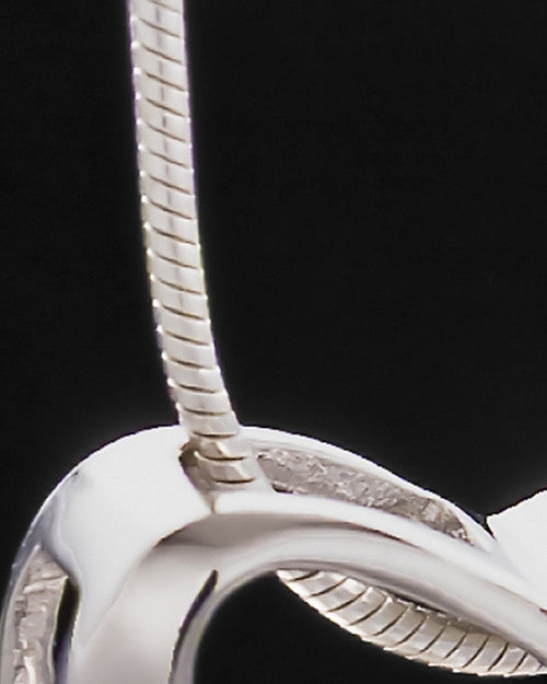 Silver Plated Receptive Heart Cremation Urn Pendant