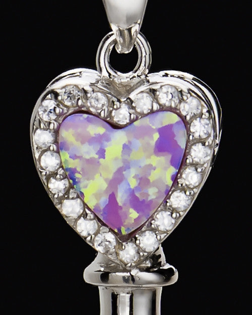 Sterling Silver Safekeeping Heart Cremation Urn Pendant