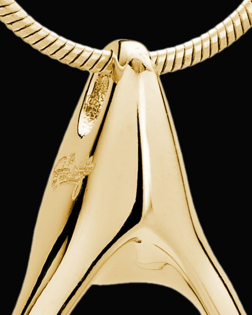 Gold Plated Wishing You Were Here Cremation Urn Pendant