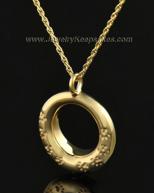 14k Gold Playful Round Pendant