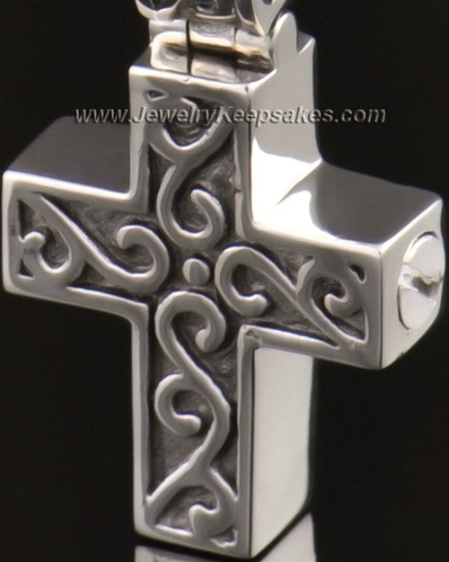 14k White Gold Unity Cross Pendant