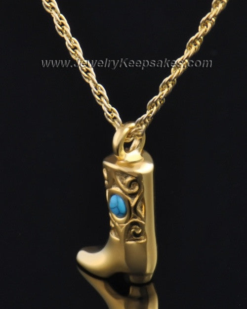 Gold Plated Country Boot Urn Pendant