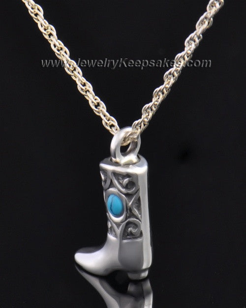 Sterling Silver Country Boot Urn Pendant