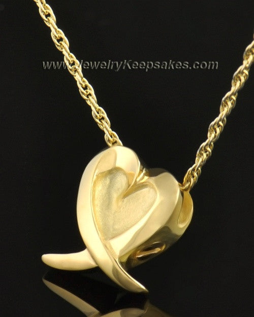 14k Gold Wrap Around Heart Pendant