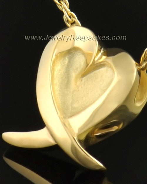 14k Gold Wrap Around Heart Pendant