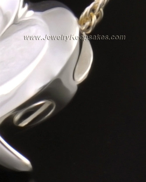 14k White Gold Wrap Around Heart Pendant