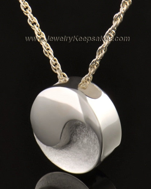 14k White Gold Paired Round Urn Pendant