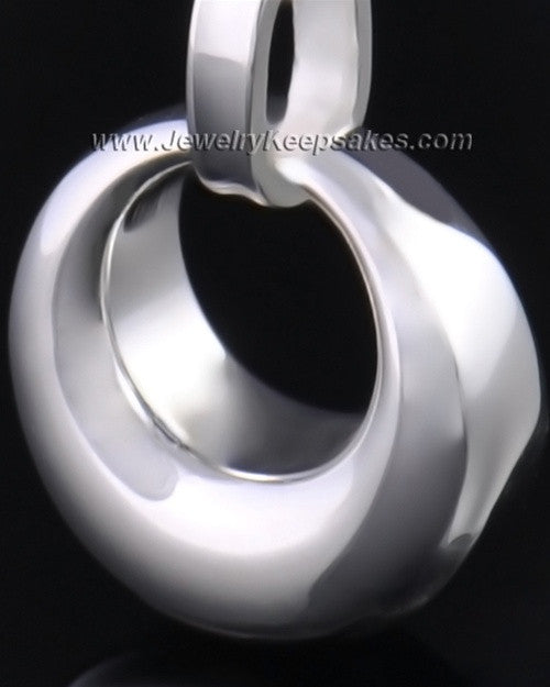 Sterling Silver Calming Round Urn Pendant