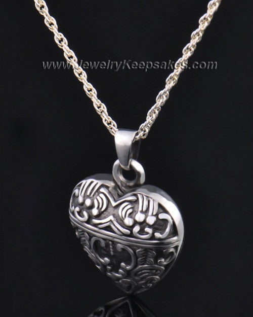 Sterling Silver Artful Heart Urn Pendant