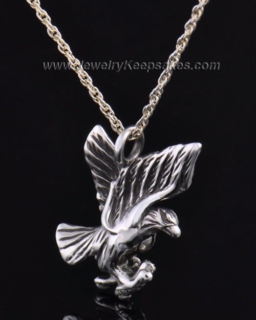 Sterling Silver Soaring Eagle Urn Pendant