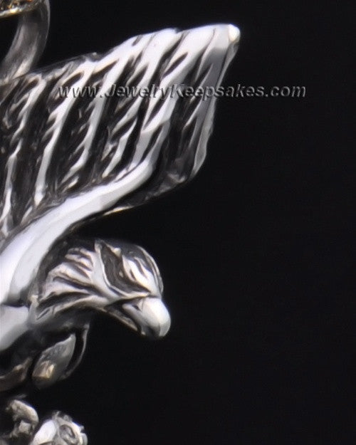 Sterling Silver Soaring Eagle Urn Pendant