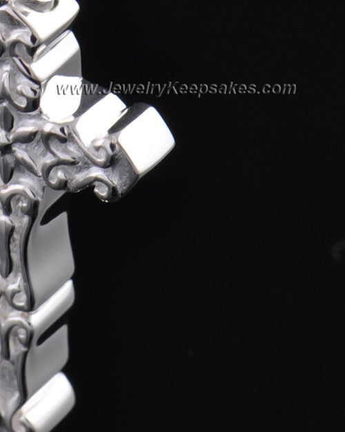 Sterling Silver Embellished Cross Cremation Necklace