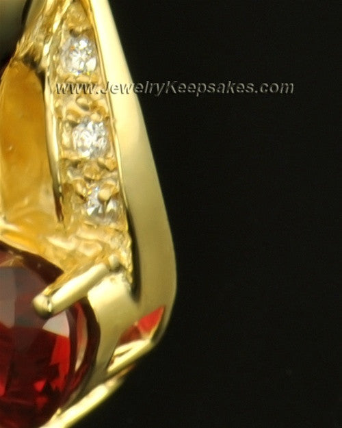 14k Gold Hearts Desire Cremation Necklace