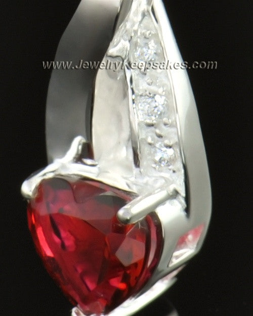14k White Gold Hearts Desire Cremation Necklace