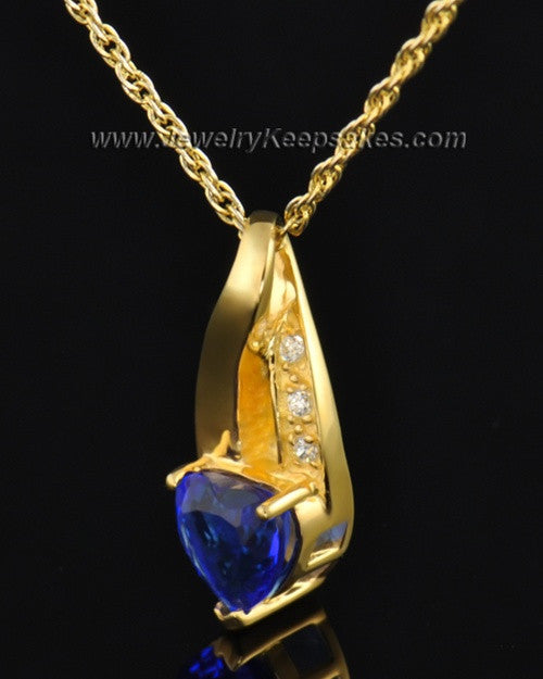 Gold Plated Midnight Blue Cremation Necklace