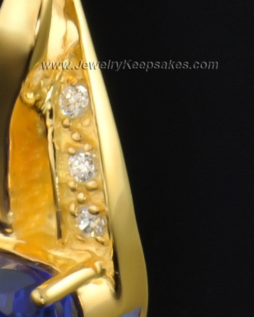 Gold Plated Midnight Blue Cremation Necklace
