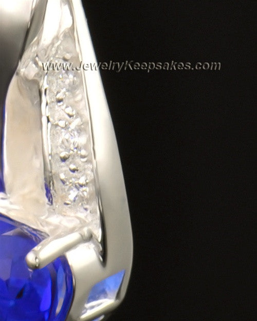 14k White Gold Midnight Blue Cremation Necklace