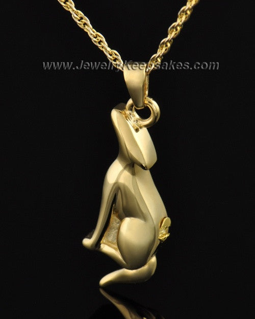Gold Plated Delightful Dog Cremation Necklace