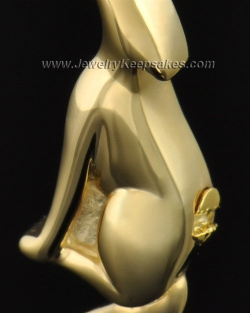 Gold Plated Delightful Dog Cremation Necklace