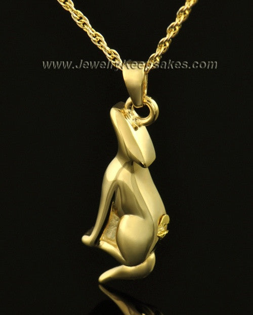 14k Gold Delightful Dog Cremation Necklace
