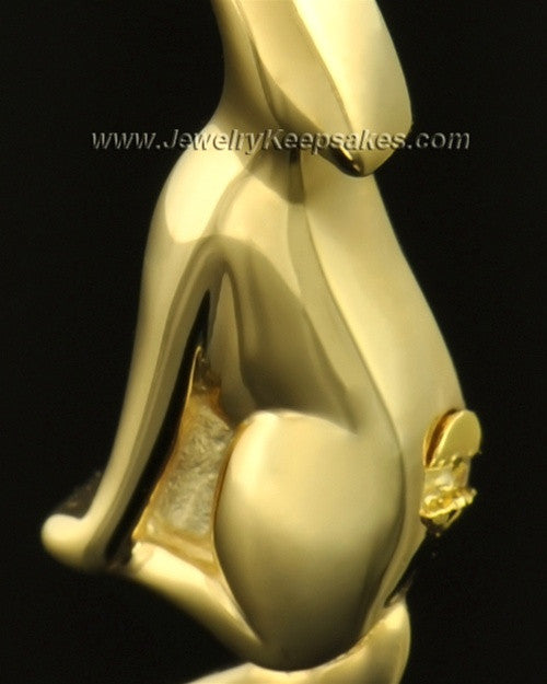 14k Gold Delightful Dog Cremation Necklace