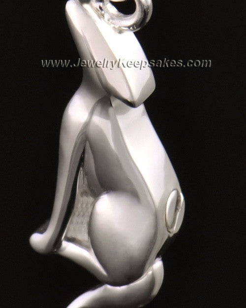 14k White Gold Delightful Dog Cremation Necklace
