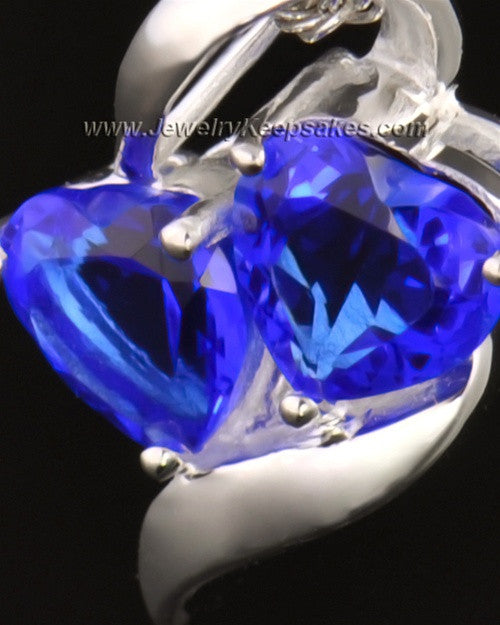 14k White Gold Hearts Entwined Cremation Necklace