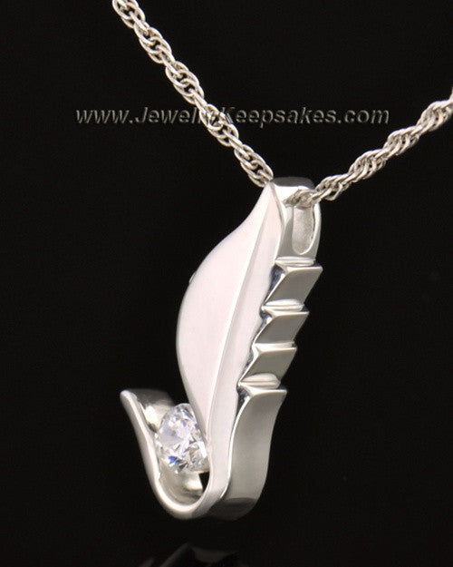 14k White Gold Flutter of Memories Cremation Necklace