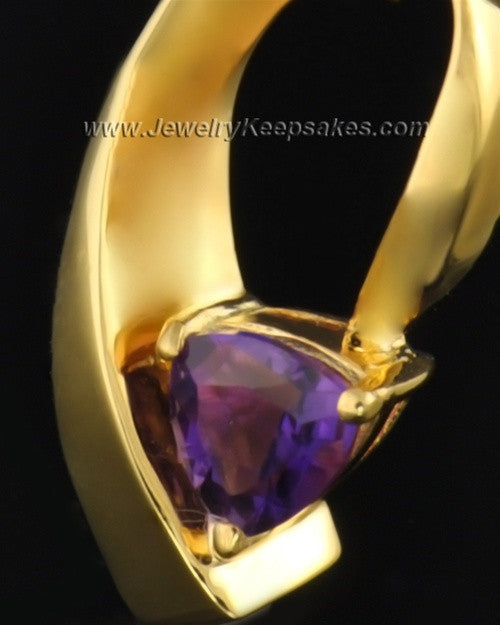 Gold Plated Lovely Lavender Cremation Necklace