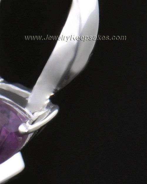 14k White Gold Lovely Lavender Cremation Necklace