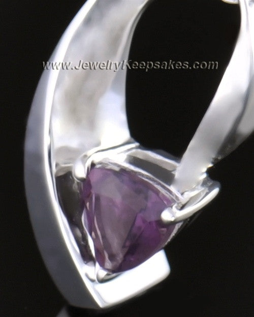 14k White Gold Lovely Lavender Cremation Necklace