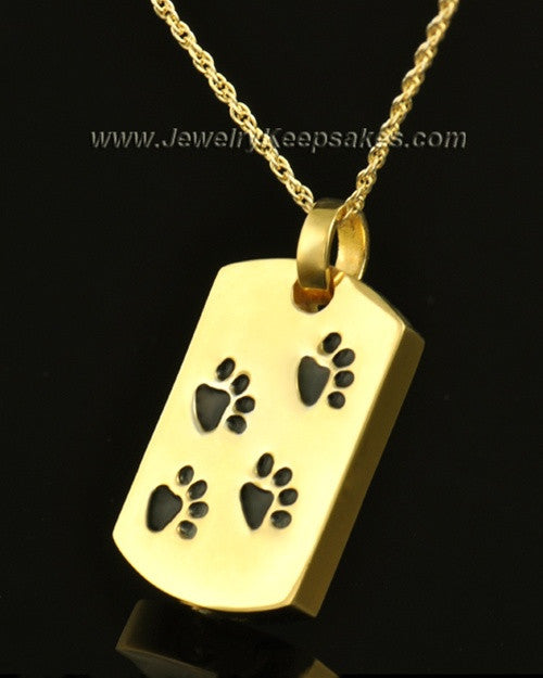 14K Gold Taking a Stroll Pet Urn Keepsake
