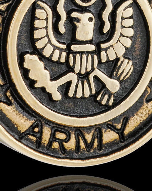 Gold Plated over Stainless Military Medallion-Army Urn Pendant