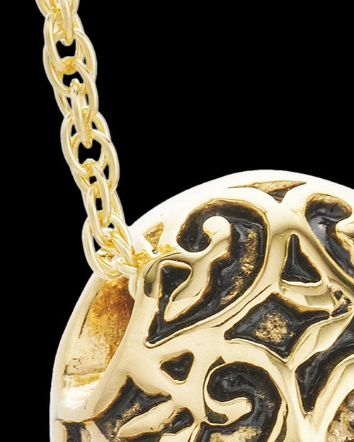 Gold Plated Intricate Heart Urn Pendant